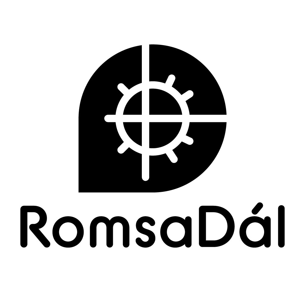 RomsaDal Logo Farge Svart Hvit bakgrunn